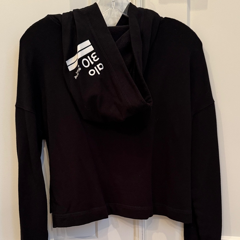 ALO Black Hoodie with White Logo